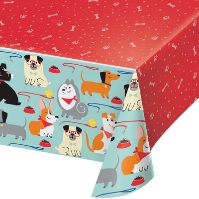 Dog Party Rectangular Plastic Tablecover 54&quot; X 108&quot;