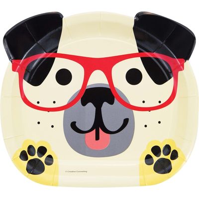 Dog Party 9&quot; Plate Shape 8 Ct