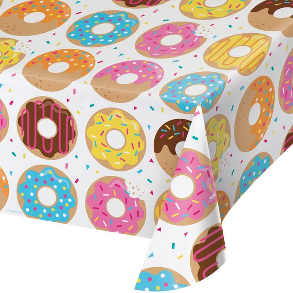 Donut Time Rectangular Plastic Tablecover 54&quot; X 108&quot;
