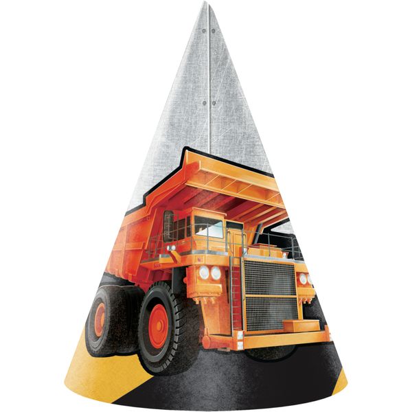 Big Dig Construction Party Hats 8ct
