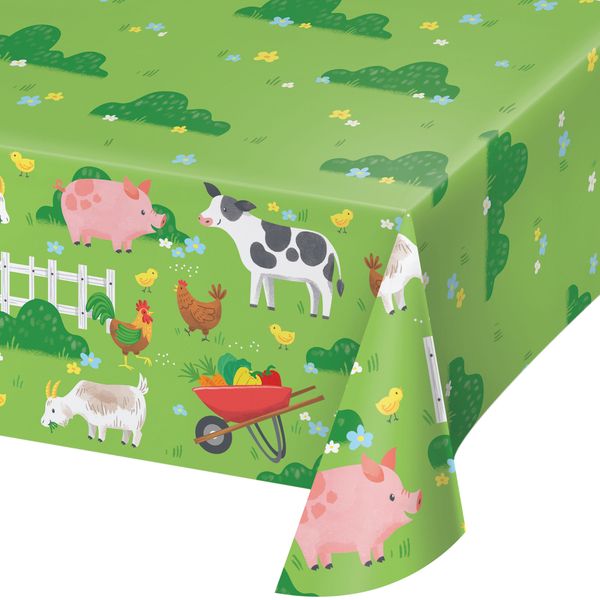 Farm Animals Rectangular PaperTablecover 54&quot; X 108&quot;