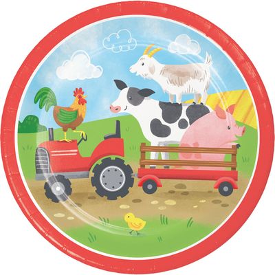 Farm Animals 7&quot; Dessert Plates 8ct