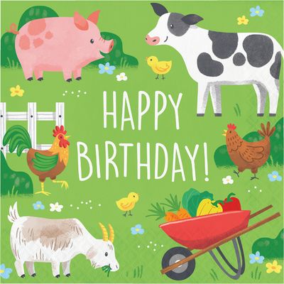 Farm Animals Luncheon Napkins 16ct
