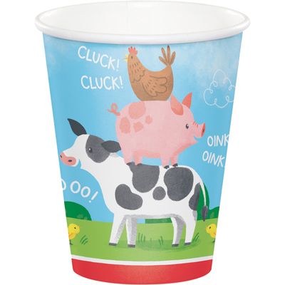 Farm Animals 9oz Cups 8ct