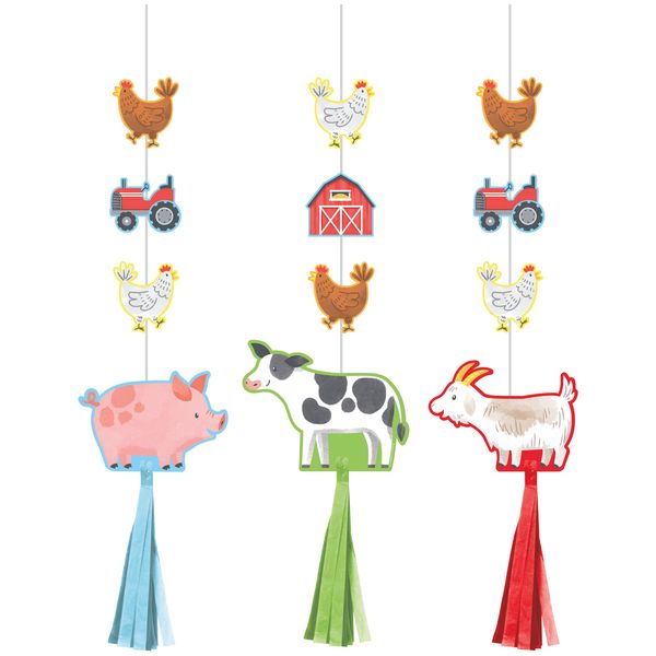 Farm Animals Hanging Cutouts 3ct