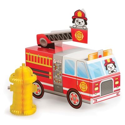 Flaming Fire Truck Centerpiece
