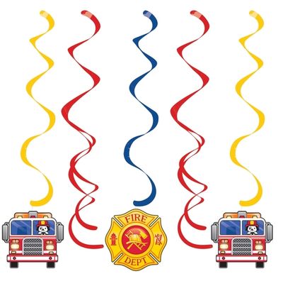 Flaming Fire Truck Dizzy Danglers 5ct