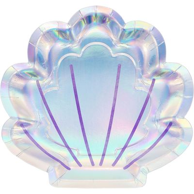 Mermaid Shine Iridecent 9&quot; Luncheon Plates 8ct