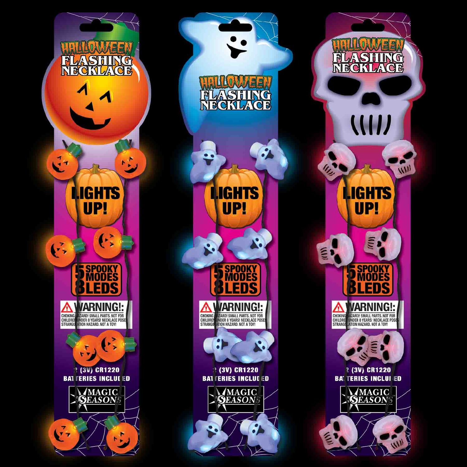LED  Spooky 3-Mode Flashing Necklace