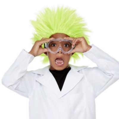 Kids Explosive Scientist Wig - Green.