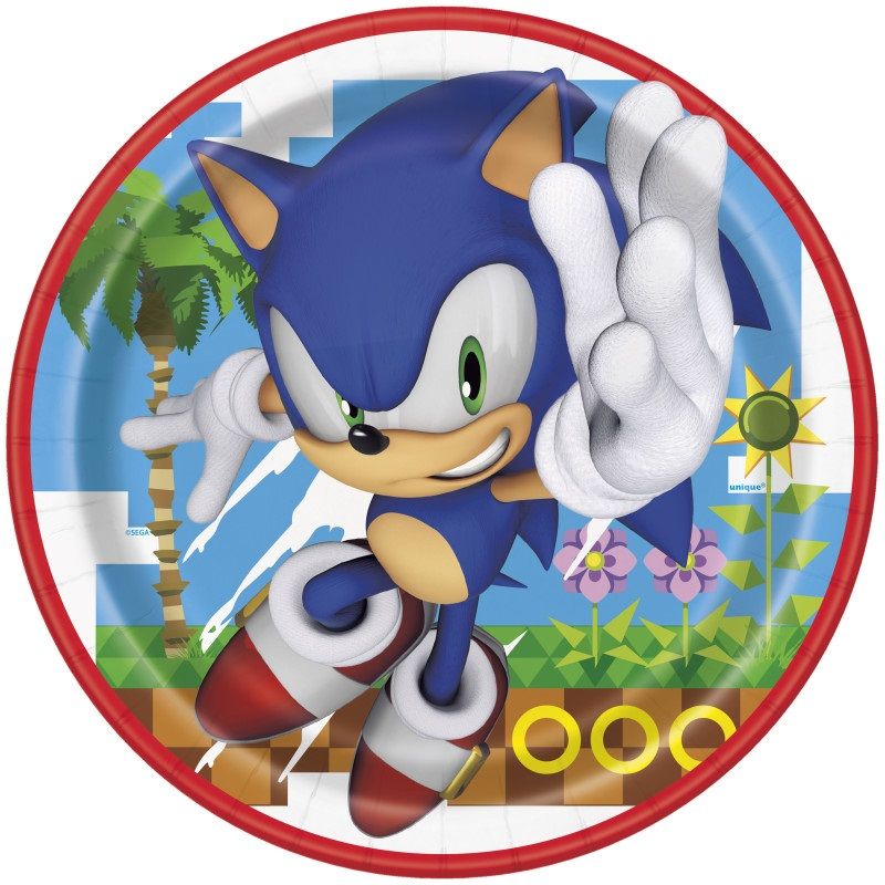 Sonic - 9&quot; Plates 8ct