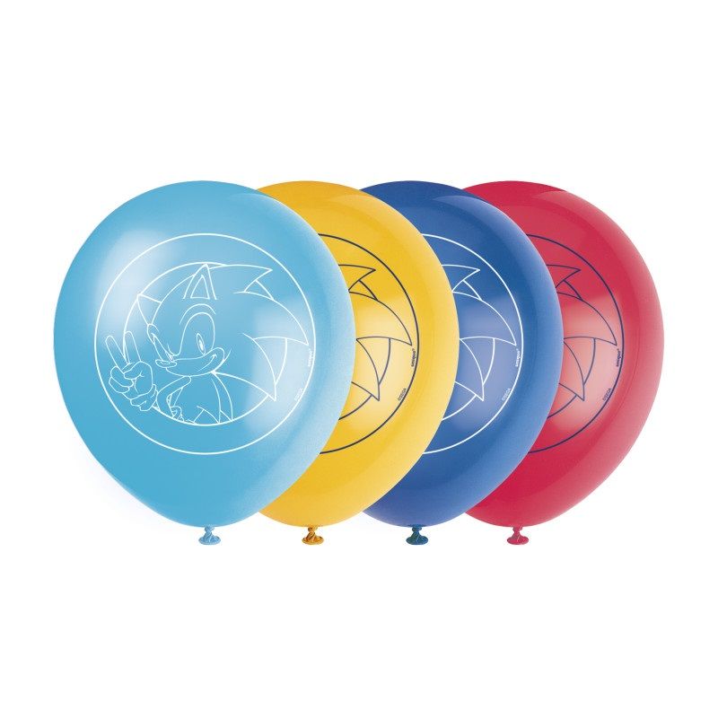 Sonic - 12&quot; Latex Balloons Pkg 8ct