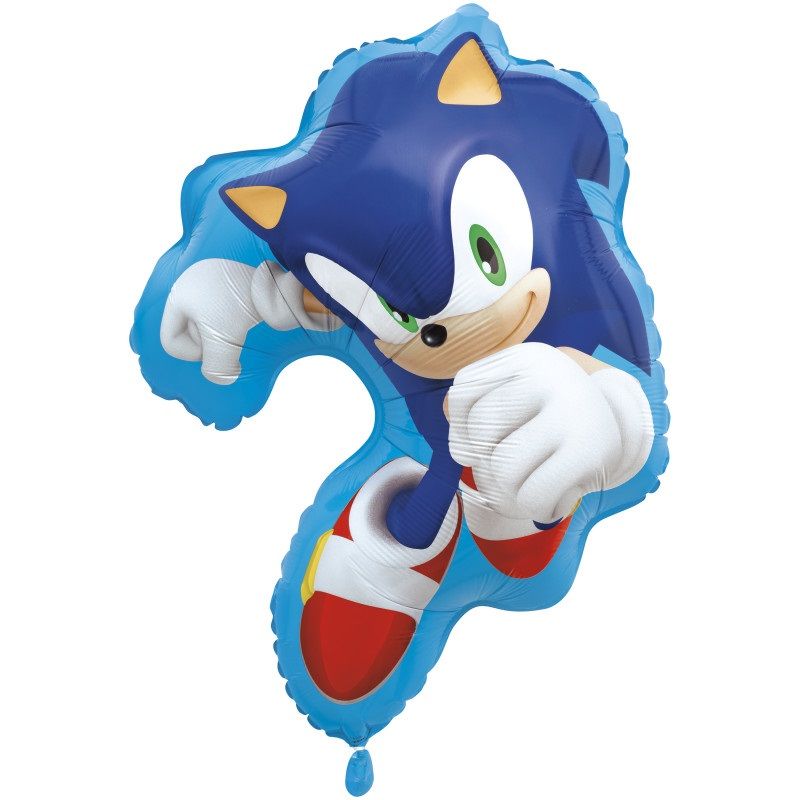 Sonic  - 24&quot; Helium Filled Foil Shape Balloon, Ribbon