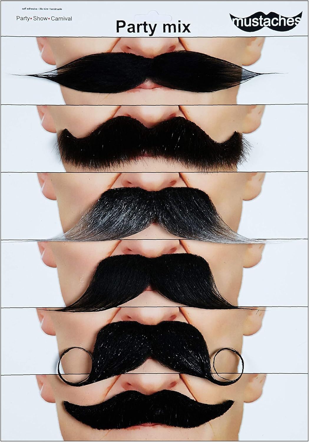 Mustache Party Mix 6ct