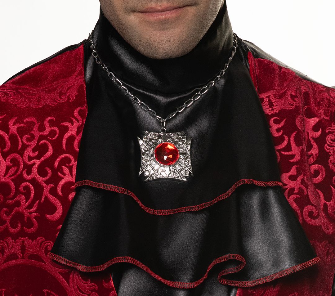 Vampire Medallion Square w/Jewel Metal