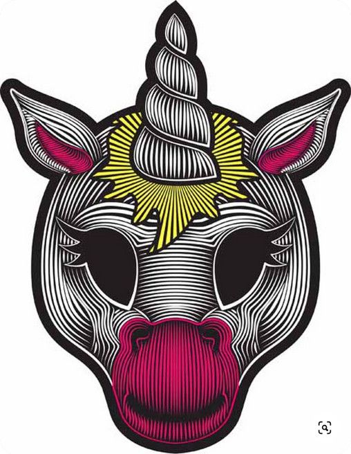 Screaming Demon Ligh-Up Unicorn Mask