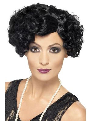 20&#39;s Flirty Flapper Wig - Black