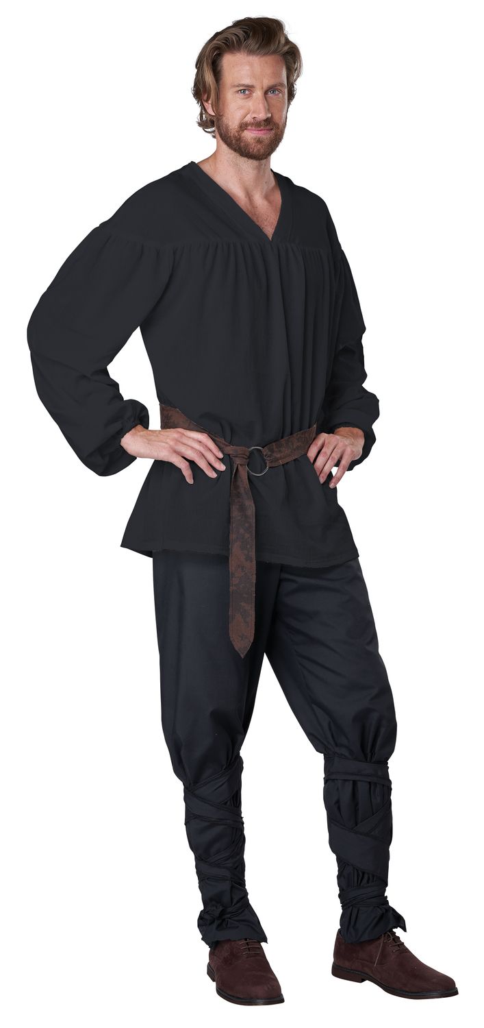 Peasant Shirt Black -, Attribute: Mens, Size: L/XL