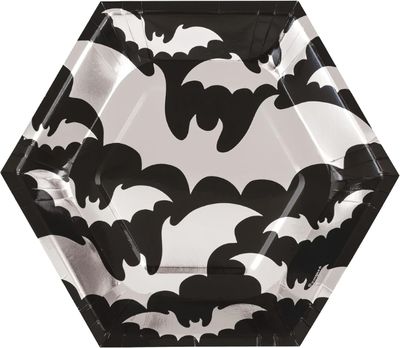 Silver Bat - 8&quot; Plates 8ct