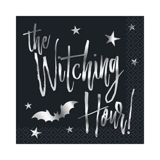 Silver Bats - Beverage Napkins 16ct