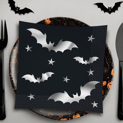 Silver Bats - Luncheon Napkins 16ct