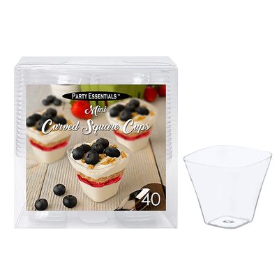 Mini Curved Square Cups - 40Ct
