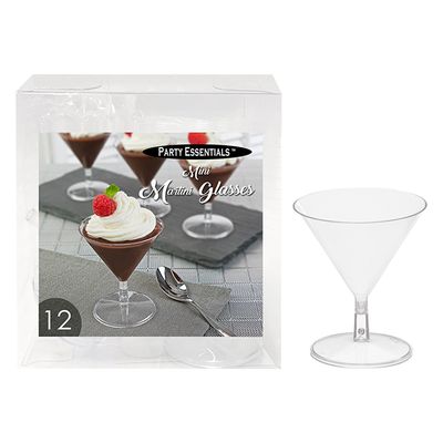 Mini Martini Glasses 2oz Clear -12Ct