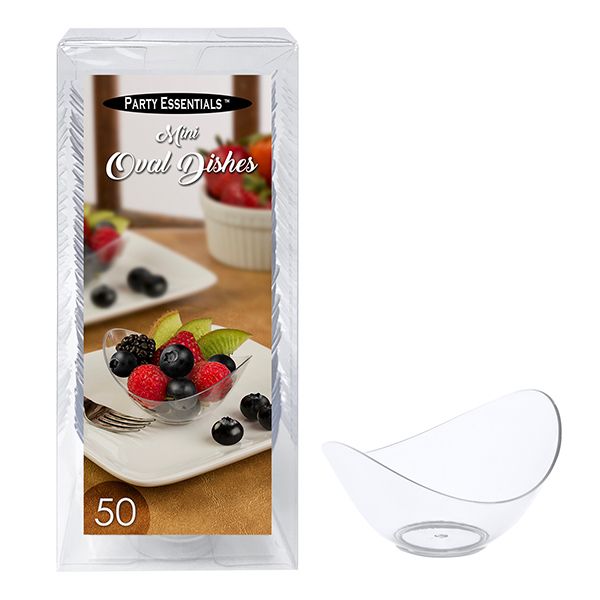 Mini Oval Dishes Clear - 50Ct