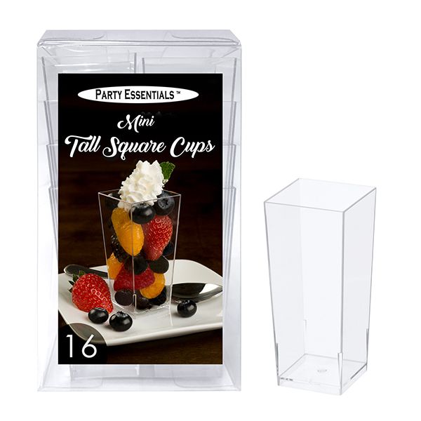 Mini Tall Square Cups 3.5oz - 16ct