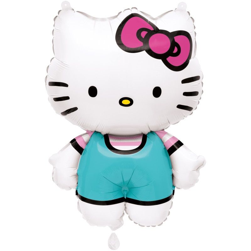 Hello Kitty Shaped Giant - 25&quot;  Helium Filled Foil Shaped Balloon, Ribbon