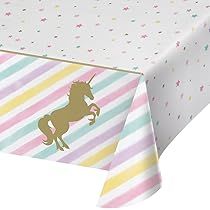 Unicorn Sparkle Rectangular Plastic Tablecover 54&quot; X 108&quot;