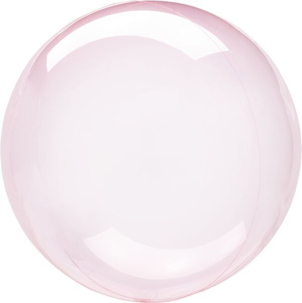 Crystal Clearz Dark Pink - 18&quot; Helium Filled Bubble Balloon, Ribbon
