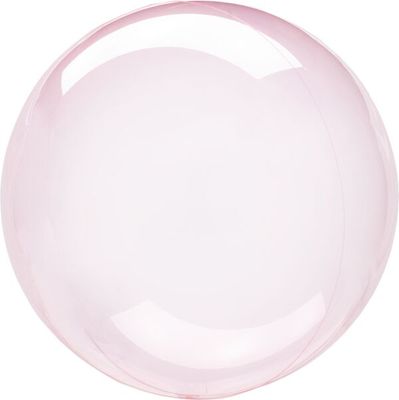 Crystal Clearz Dark Pink - 18&quot; Helium Filled Bubble Balloon, Ribbon