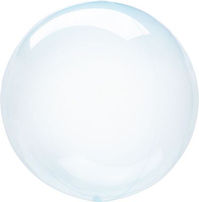 Crystal Clearz Blue - 18&quot; Helium Filled Bubble Balloon, Ribbon