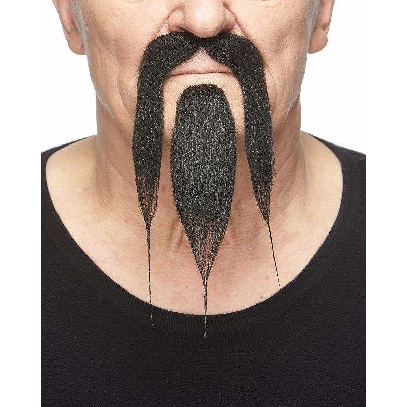 Fu Manchu w/Beard, Color: Black