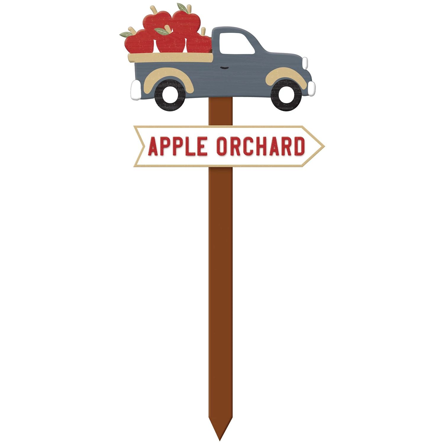 Apple Orchard Truck Yard Stake MDF 12&quot; x 28&quot;