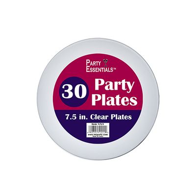 Premium Plastic Plate 7.5&quot; - Clear 30ct