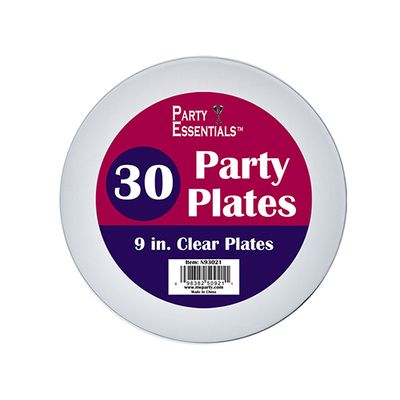 Premium Plastic Plate 9&quot; - Clear 30ct