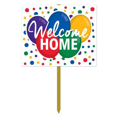 Welcome Home Cardboard Yard Sign 12&quot; x 15&quot;