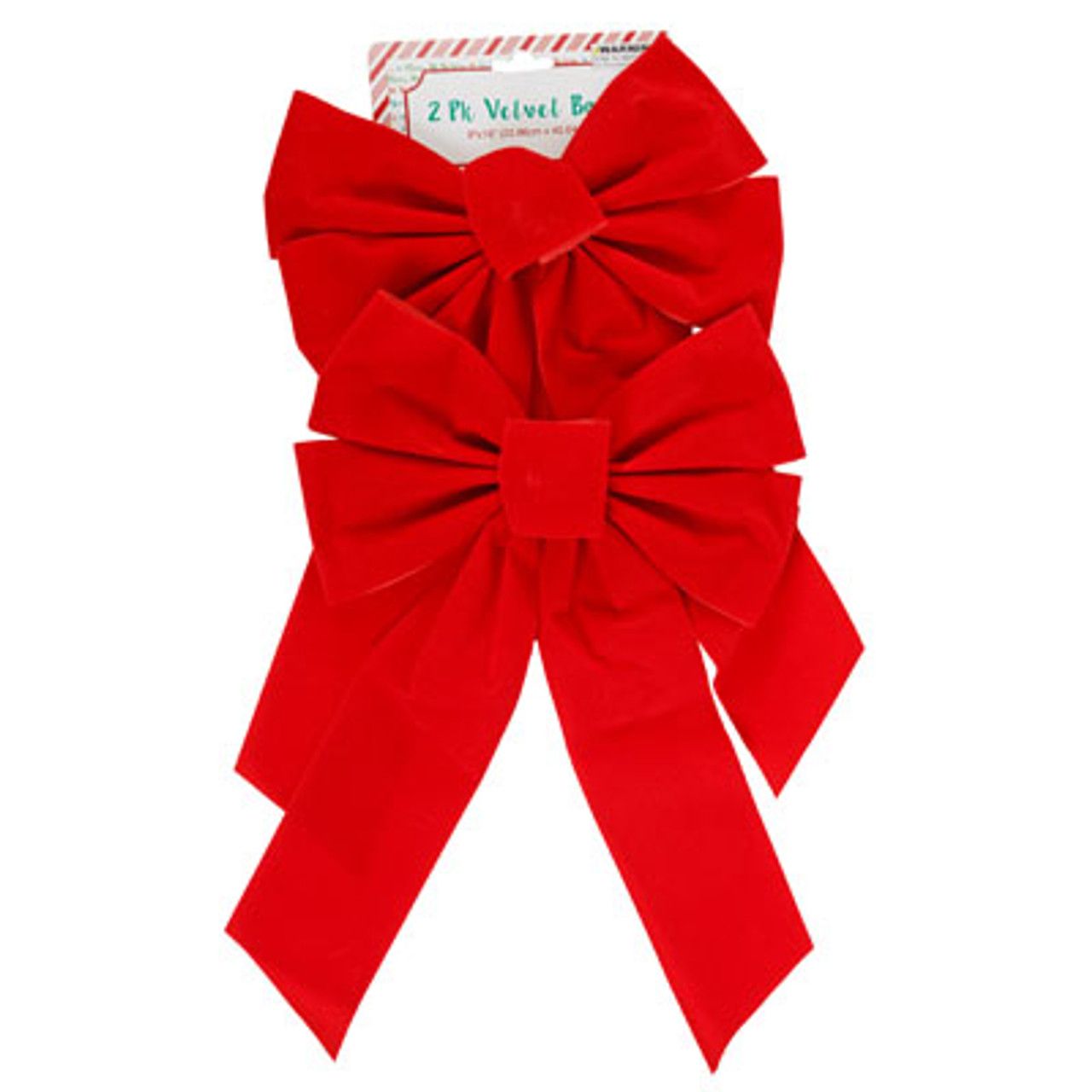 Red Velvet Bow 5 Loops 2pk 9&quot; X 16&quot;