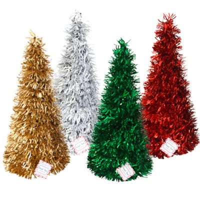 Christmas Tree Tinsel Cone 18&quot; Asst Colors