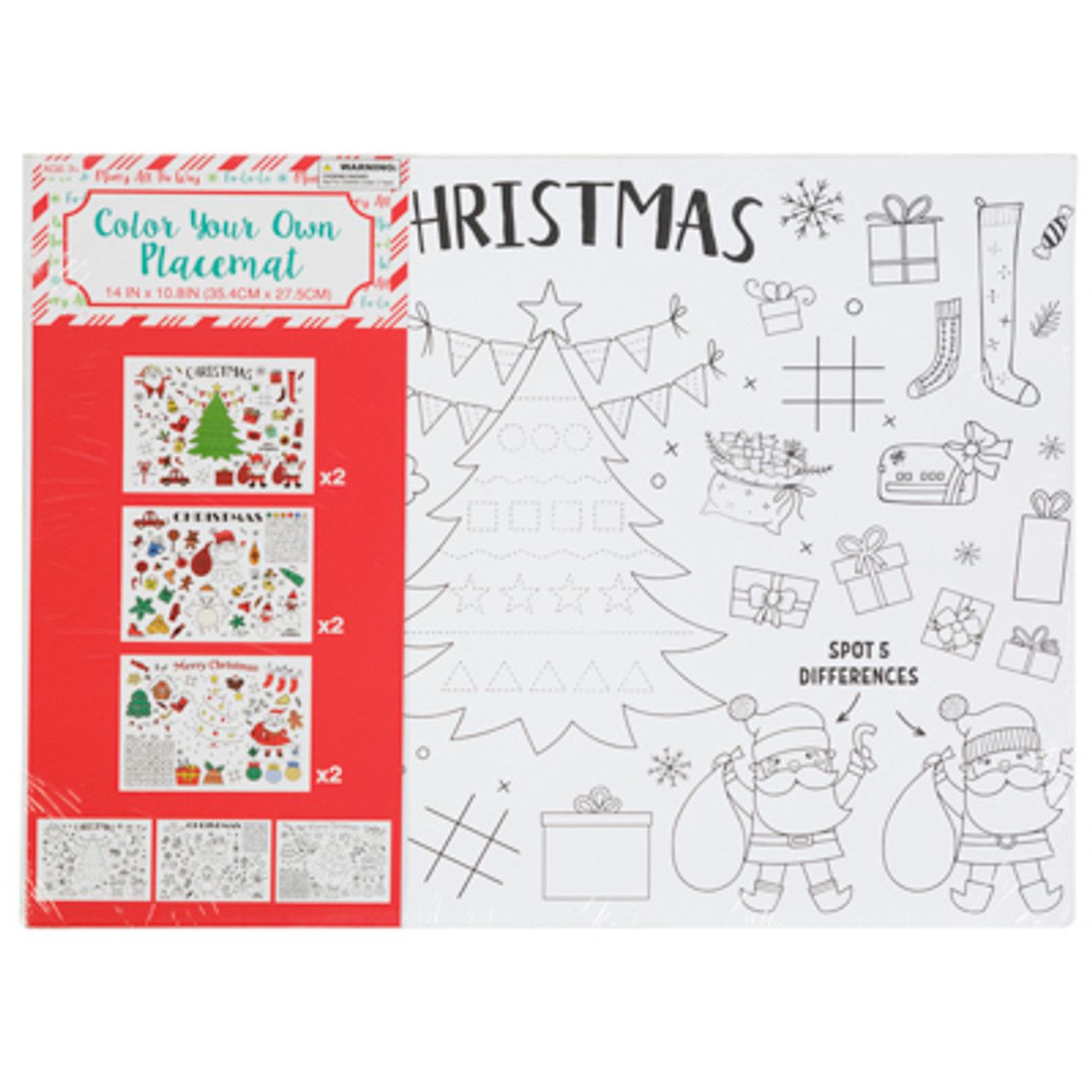 Christmas Color Your Own Placemat 6 Ct