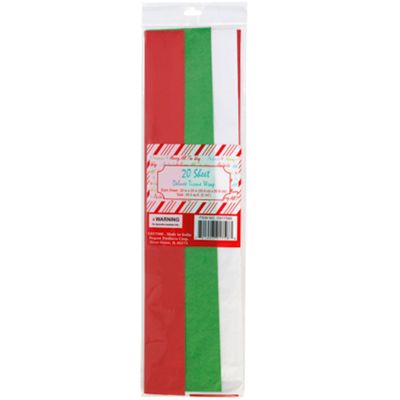 Trifold Tissue Paper RGW 20&quot; x 20&quot; - 20ct