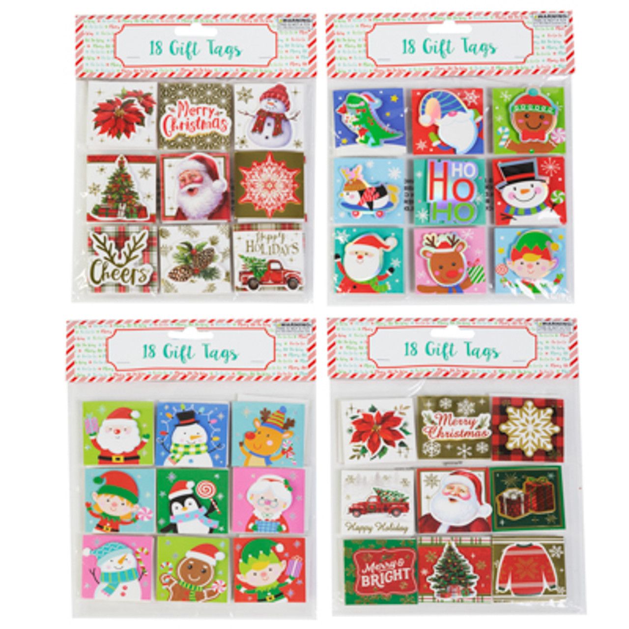 Christmas Gift TagsPop Out Self Adhesive 18 Ct