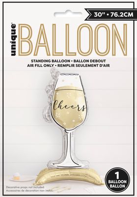 Toast To New Years - Air Filled Glass Shaped Foil Balloon Centerpiece