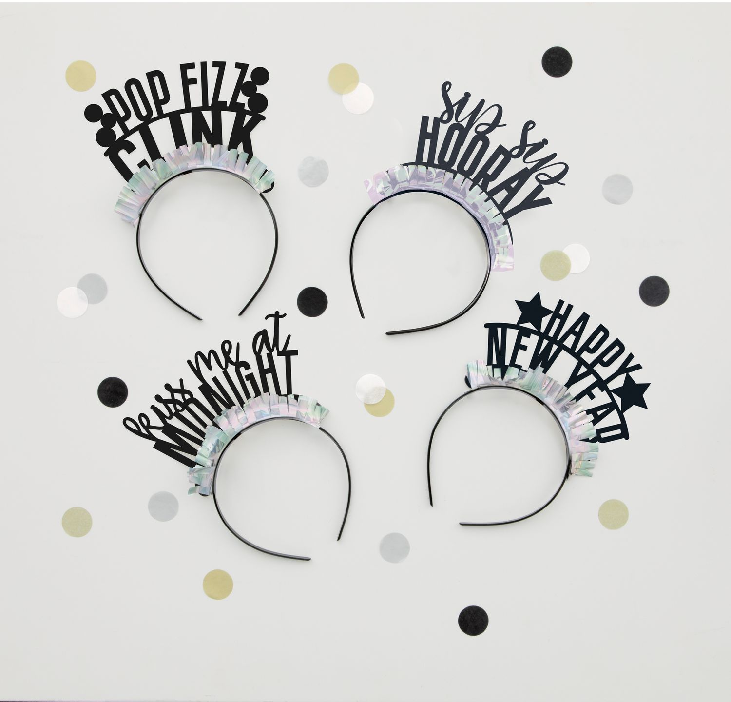 Black, Gold &amp; Silver New Years Party Headbands