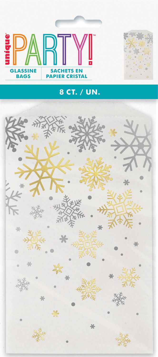 Holiday Snowflakes - Glassine Treat Bags 8 Ct