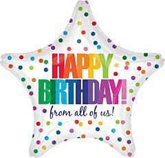 HB  From All Of Us - 19&quot; Helium Filled Foil Balloon, Ribbon