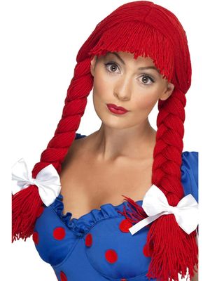 Rag Doll Yarn Wig - Red