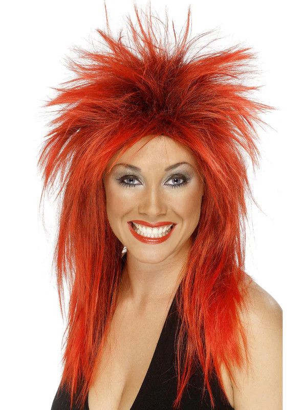 80&#39;s Rock Diva Wig - Red